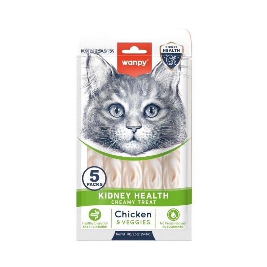 Wanpy Kidney Health Tavuklu Ve Sebzeli Sıvı Krema Kedi Ödülü 5X14 GR | SRC: Barcode: 6927749871781